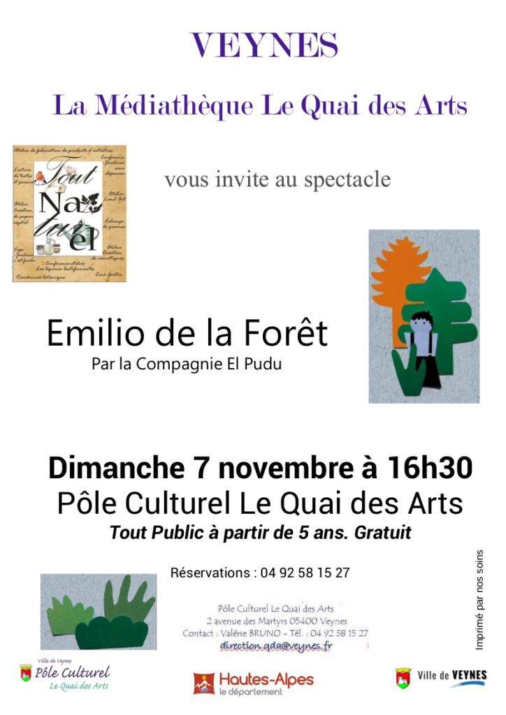Affiche du spectacle "Emilio de la Foret" du 07 novembre 2021